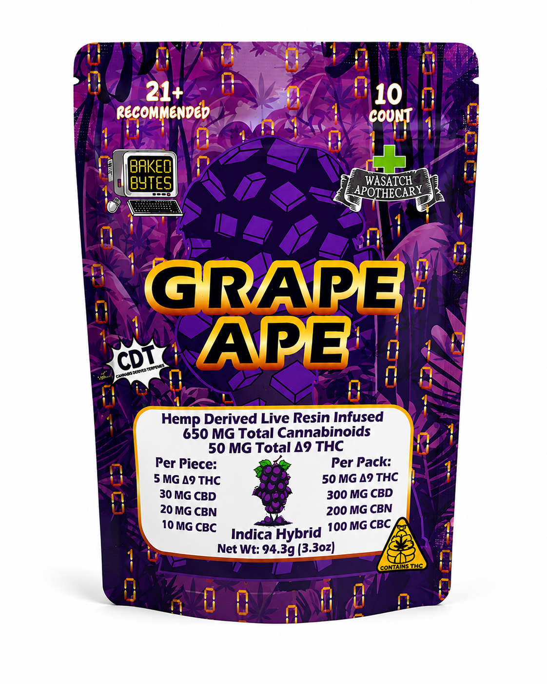 Wasatch Apothecary  Baked Bytes  indica dominate Grape Ape live resin