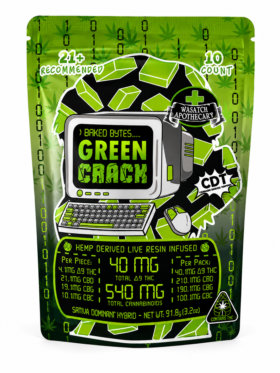 Wasatch Apothecary Baked Bytes Green Crack Live resin (Sativa)TOP SELLER 5mg  of THCper piece