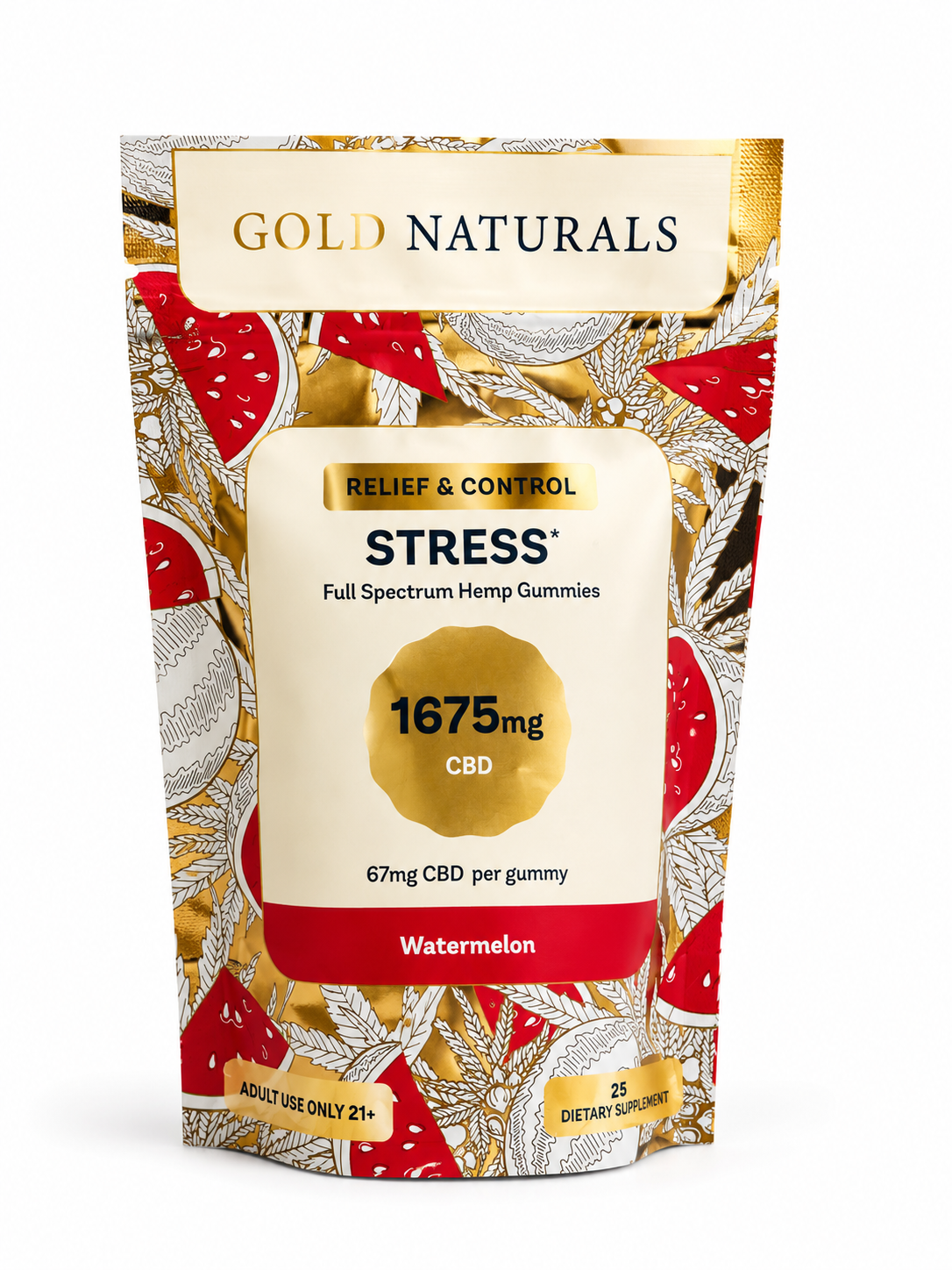 Gold Naturals Stress gummies Full spectrum 25 count