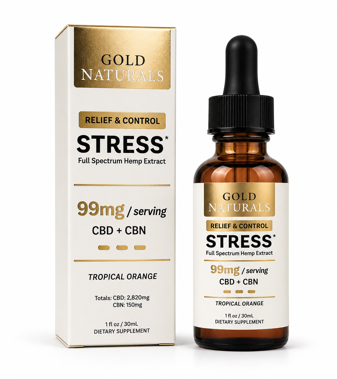 Gold Naturals Heavy Stress Tincture  tropical orange