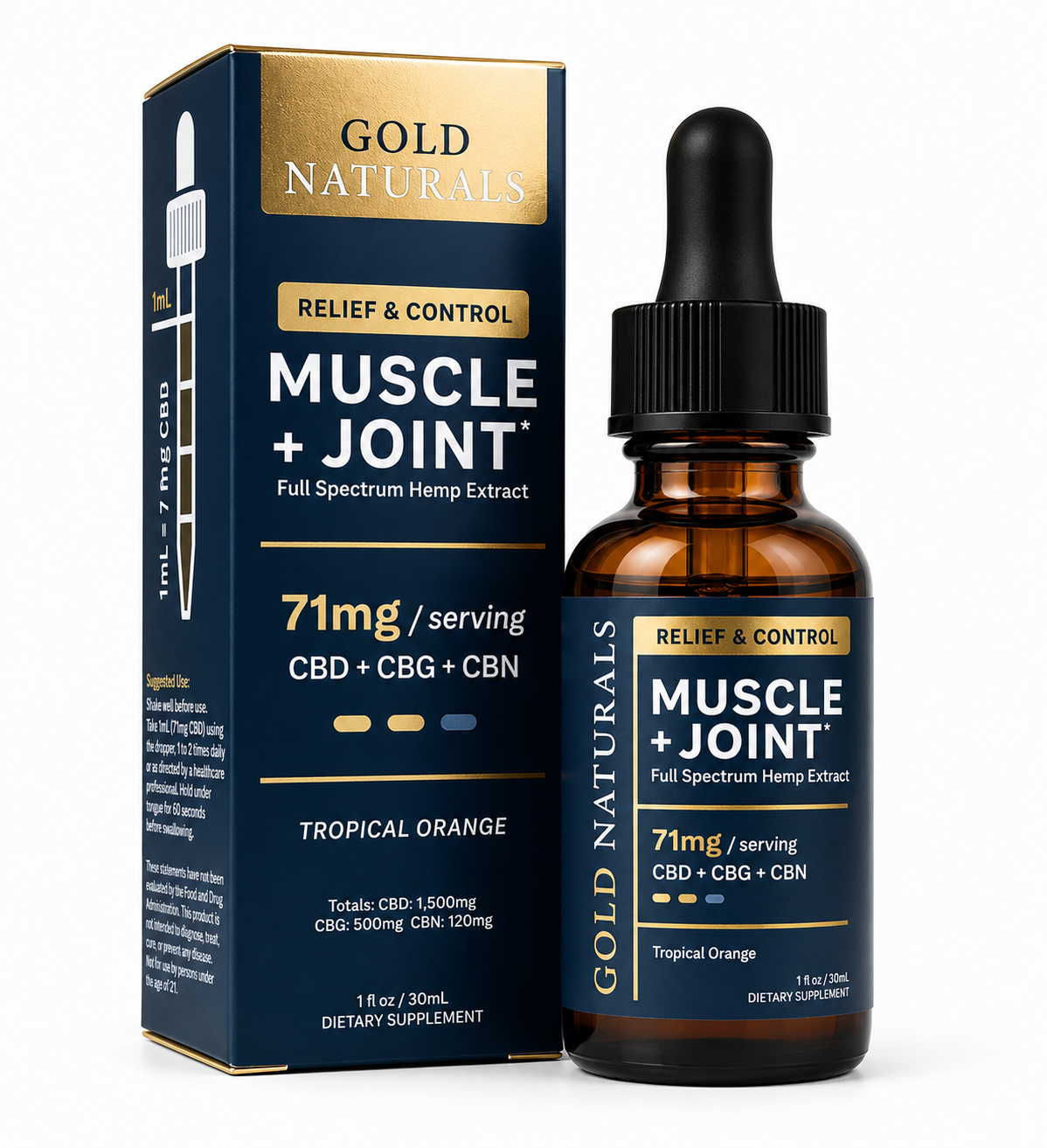 Gold naturals relief and control Muscle+joint tincture (medium)