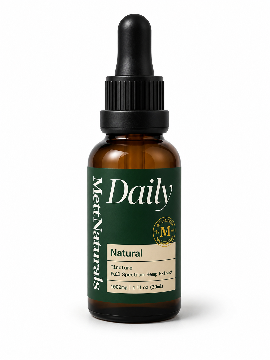 Mett Naturals Daily Tincture Full spectrum hemp Extract 1000mg Natural Flavor