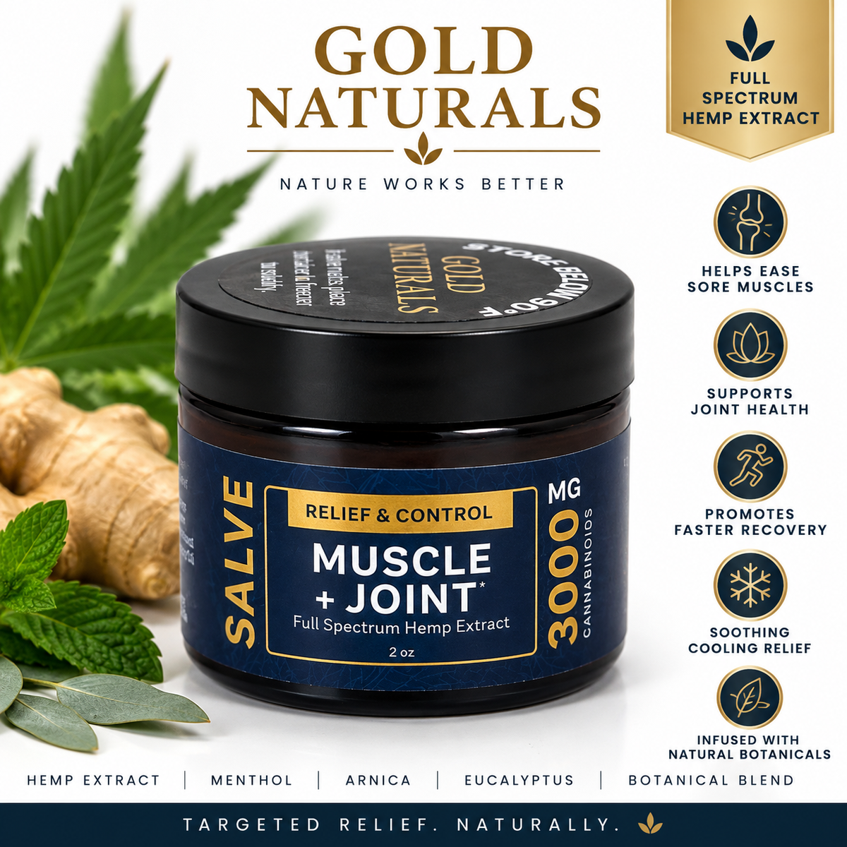 Gold Naturals Muscle and joint 3000 mg salve
