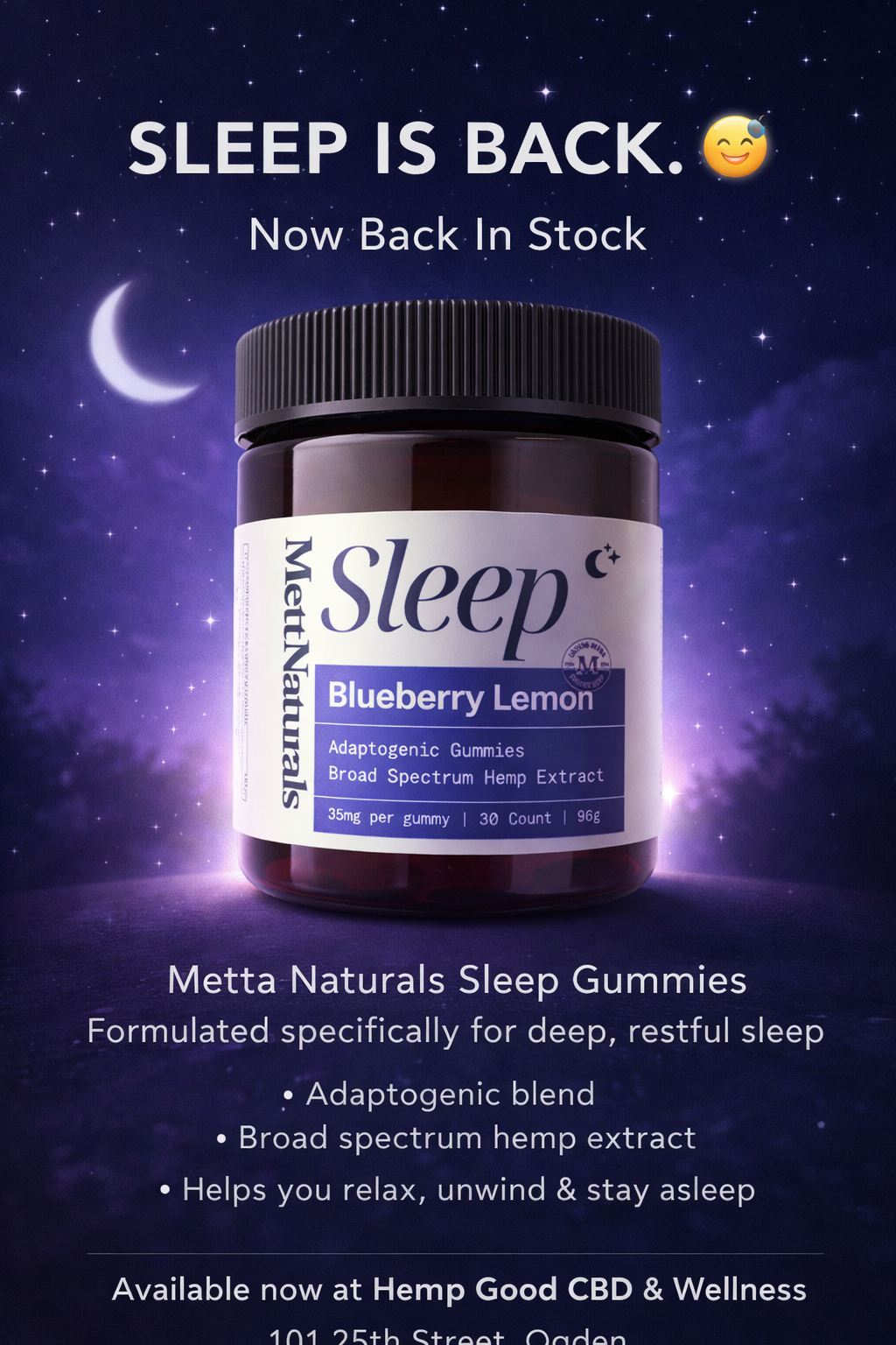 CBD Sleep, Blueberry Lemon Gummies