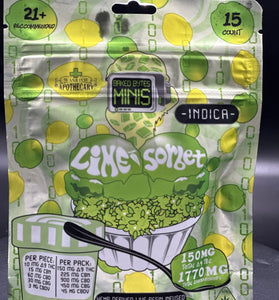 (NOT FOR UTAH)lemon Lime Sorbet indica baked Bytes 15 count 150mg THC