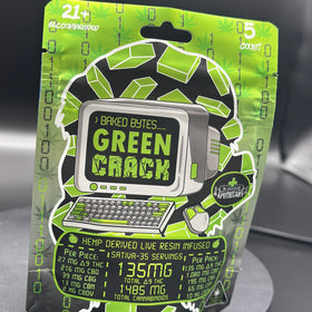 (NOT FOR UTAH)Green apple Green Crack Baked bytes 135MG of THC (5count)