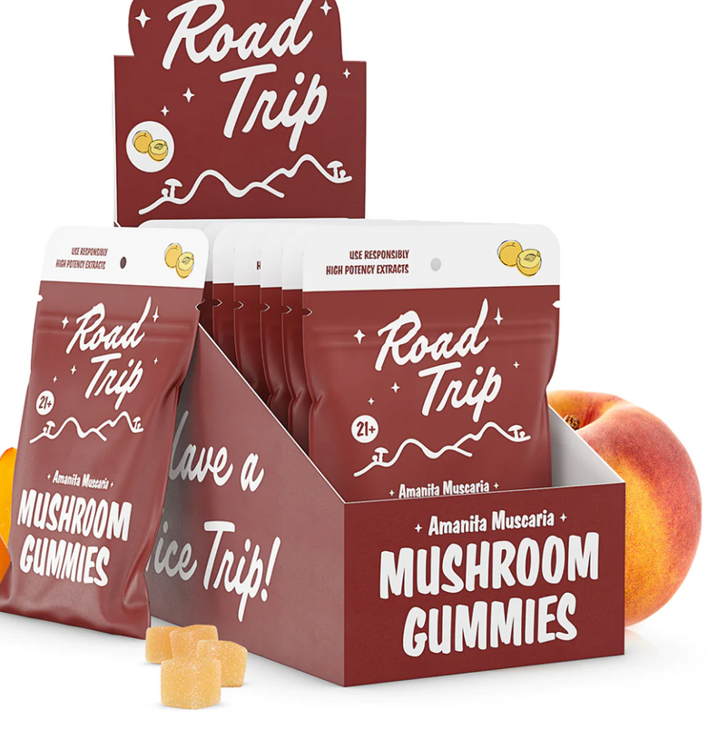 Road Trip Amanita Muscaria Mushroom Gummies  Peach