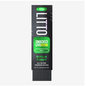 (NOT FOR UTAH)Litto Smacked 2 gram live resin disposable all in one device (SATIVA DURBAN POISON)