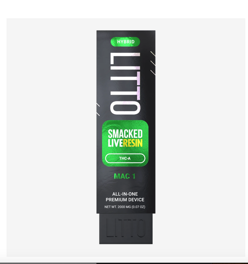 (NOT FOR UTAH)SMACKED Litto Live Resin THCA Mac 1 2 gram disposable All in one Premium device (HYBRID)