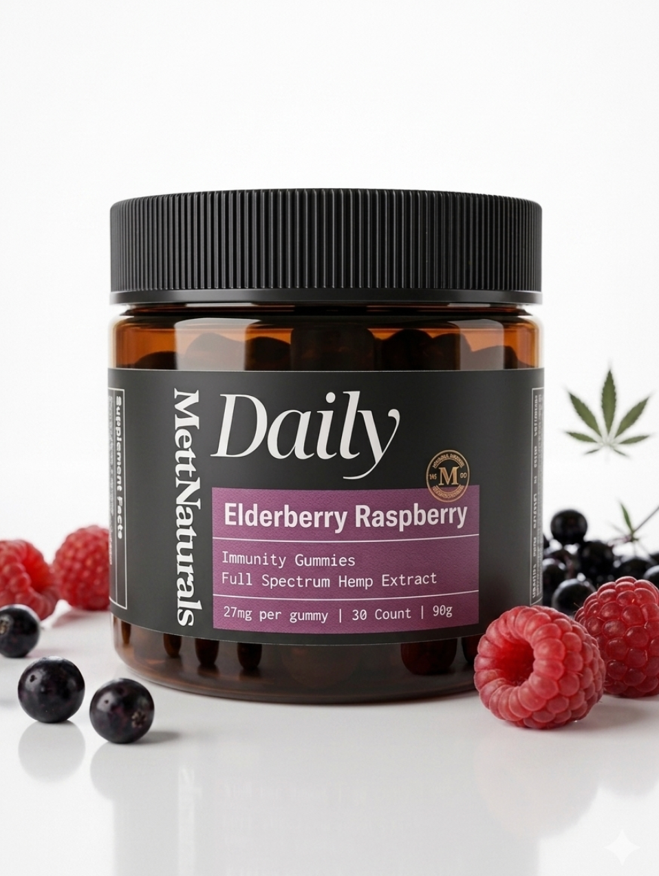 CBD Daily, Elderberry Raspberry Gummies