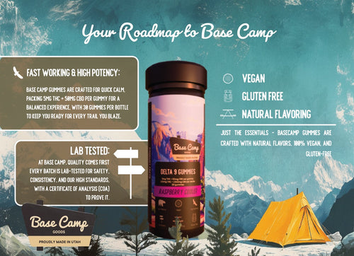 Base camp 30 count gummies 150 mg 1500mg cbd (Strawberry summit)
