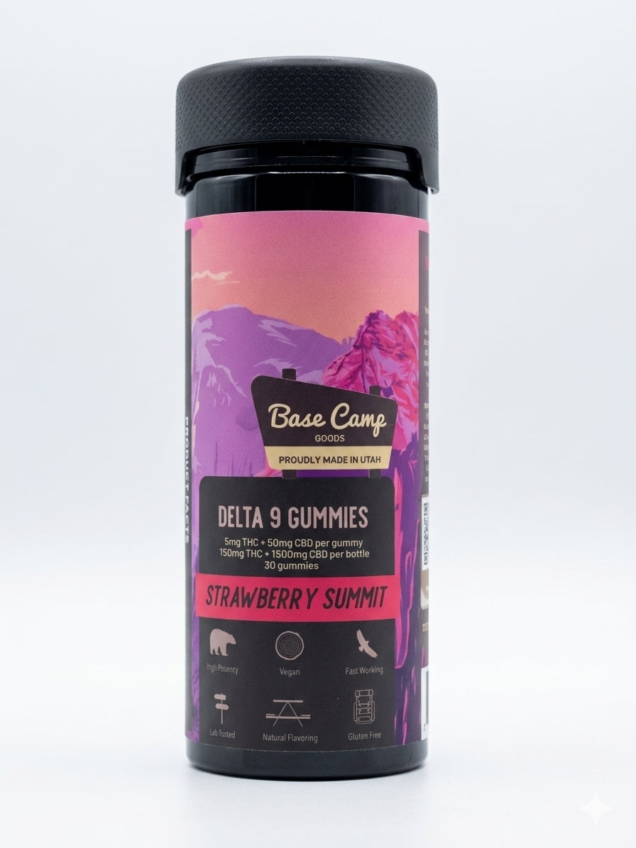 Base camp 30 count gummies 150 mg 1500mg cbd (Strawberry summit)